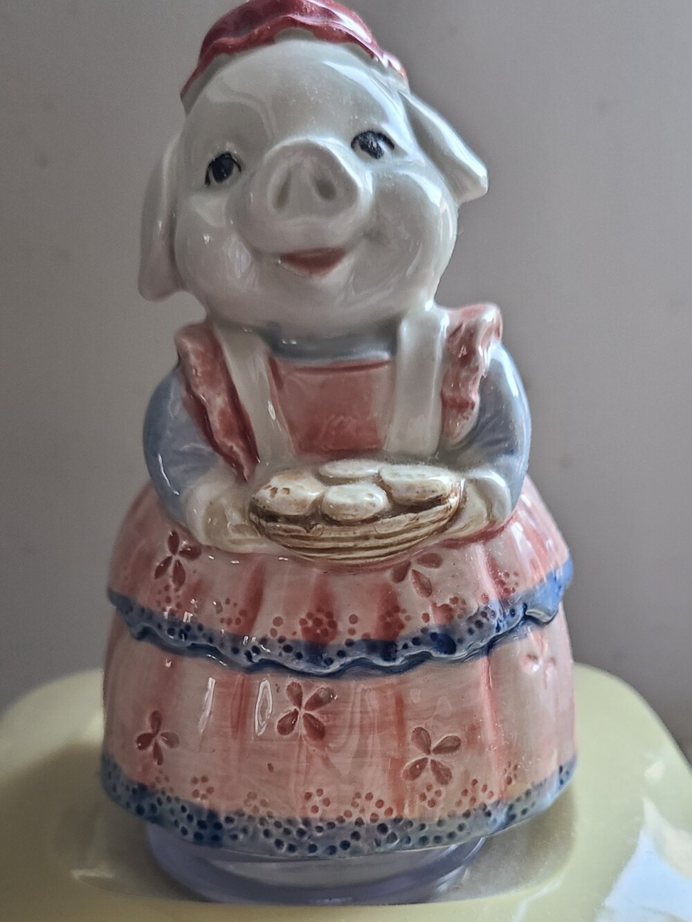 OTAGIRI VINTAGE Porcelain Pink Pig Chef Figurine - Home Art